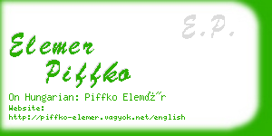 elemer piffko business card